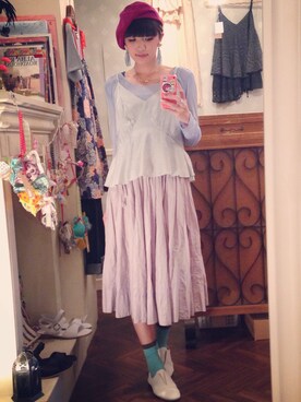 「キュプラ」｜「アイテム（その他シューズ）」を使った、marieさん（レディース・160cm）の夏コーディネート