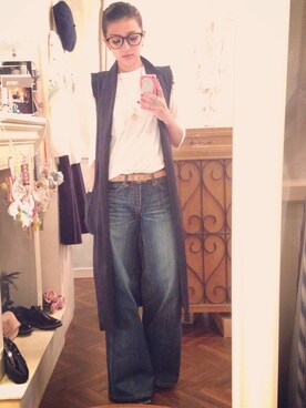 「hippiness（ヒッピネス）のアイテム（その他アウター）」を使った、marieさん（レディース・160cm）の秋コーディネート