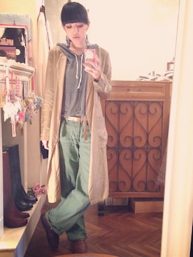 「hippiness（ヒッピネス）のアイテム（その他アウター）」を使った、marieさん（レディース・160cm）の秋コーディネート