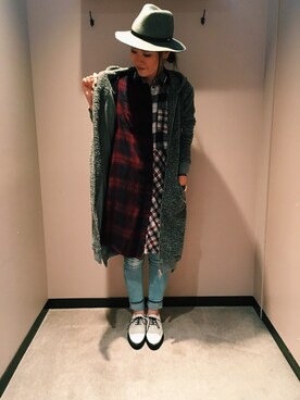 「OZOC（オゾック）のアイテム（帽子）」を使った、DIESEL_mayukaさん（レディース・163cm）の秋コーディネート