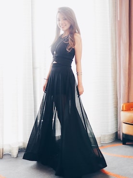 「wearsg」｜「アイテム（タンクトップ）」を使った、Evonne Nさん（レディース・153cm）の冬コーディネート