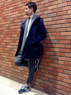 「STILL BY HAND」｜「アイテム（ダウンジャケット/コート）」を使った、中川さん（メンズ・178cm）の秋コーディネート