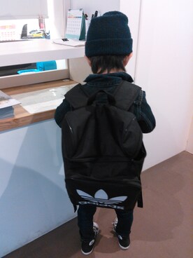 「EDWIN（エドウィン）のアイテム（デニムジャケット）」を使った、toki.comさん（キッズ・120cm）の冬コーディネート