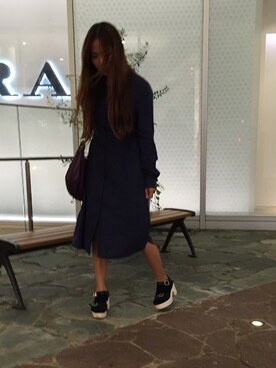 「アイテム（シャツワンピース）」を使った、ZuRaさん（レディース・158cm・20代）の秋コーディネート