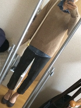 「しまむら（シマムラ）のアイテム（トートバッグ、ホワイト系）」を使った、yuyuさん（レディース・163cm）の秋コーディネート