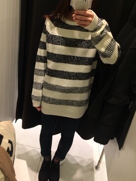 「LOWRYS FARM（ローリーズファーム）のアイテム（ブーツ、ブラック系）」を使った、yuyuさん（レディース・163cm）の冬コーディネート