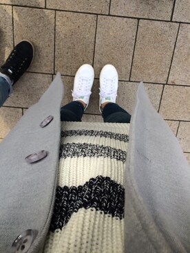 「adidasoriginalのアイテム（スニーカー、ホワイト系）」を使った、yuyuさん（レディース・163cm）の春コーディネート