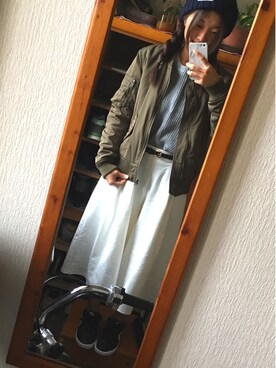 「gray」｜「アイテム（ブルゾン）」を使った、まいちさん（レディース・152cm）の冬コーディネート