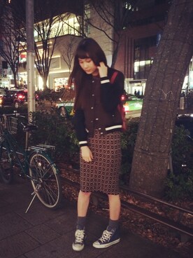 秦麻里子さん（レディース・170cm）の冬コーディネート