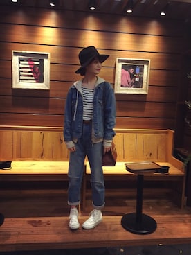 秦麻里子さん(レディース・170cm)の春コーディネート