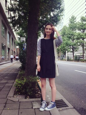 「RHRB（アールエイチアールビー）のアイテム」を使った、秦麻里子さん（レディース・170cm）の夏コーディネート