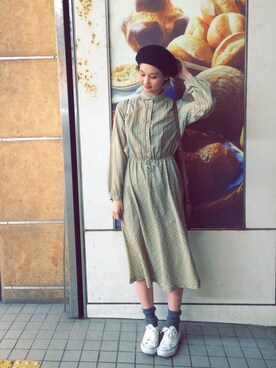 「mercules（メルクルス）のアイテム」を使った、秦麻里子さん（レディース・170cm）の秋コーディネート