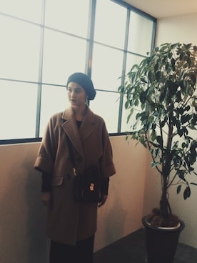 「BLACK BY MOUSSY（ブラックバイマウジー）のアイテム（その他アウター）」を使った、秦麻里子さん（レディース・170cm）の冬コーディネート