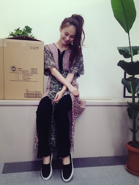 秦麻里子さん（レディース・170cm）の夏コーディネート