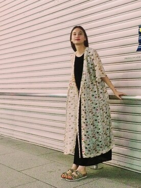 秦麻里子さん(レディース・170cm)の夏コーディネート