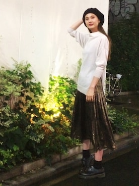 秦麻里子さん(レディース・170cm)の秋コーディネート
