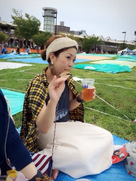 「unglid（アングリッド）のアイテム（タンクトップ、ブラック系）」を使った、shioriさん（レディース・155cm）の夏コーディネート