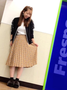 「ジーユーコーデ」｜「アイテム（ブルゾン）」を使った、ayanaさん（レディース・162cm）の秋コーディネート