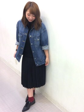 「ジーユーコーデ」｜「アイテム（デニムジャケット）」を使った、ayanaさん（レディース・162cm）の秋コーディネート