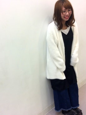 「カットオフ」｜「アイテム（ワンピース/ドレス）」を使った、ayanaさん（レディース・162cm）の秋コーディネート