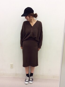 「ニットアップ」｜「アイテム（帽子）」を使った、ayanaさん（レディース・162cm）の秋コーディネート