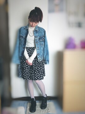 「H&M（エイチ・アンド・エム）のアイテム（バレッタ/ヘアクリップ）」を使った、neungさん（レディース・158cm）の冬コーディネート