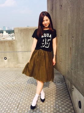 「Fin（フィン）のアイテム」を使った、JJさん（レディース・162cm）の夏コーディネート