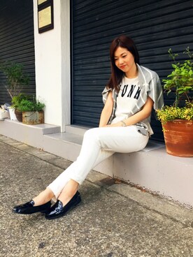 「Fin（フィン）のアイテム」を使った、JJさん（レディース・162cm）の夏コーディネート