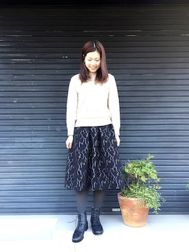 「Fin（フィン）のアイテム」を使った、JJさん（レディース・162cm）の冬コーディネート