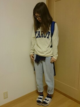 「マムジーンズ」｜うーこさん（レディース・155cm）の春コーディネート