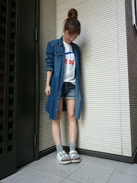 「ANAP MEN（アナップメン）のアイテム」を使った、うーこさん（レディース・155cm）の春コーディネート