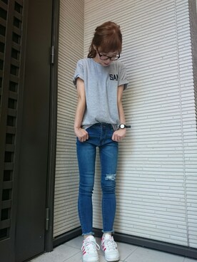 「STUDIOUS（ステュディオス）のアイテム（腕時計）」を使った、うーこさん（レディース・155cm）の夏コーディネート