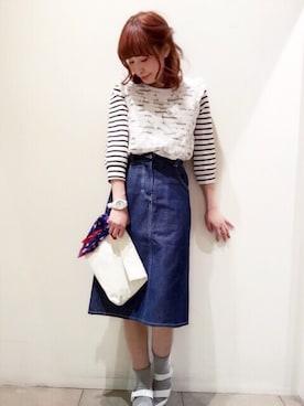 「mystic（ミスティック）のアイテム（クラッチバッグ）」を使った、michan🍓(o❛◡❛o)さん（レディース・161cm）の春コーディネート