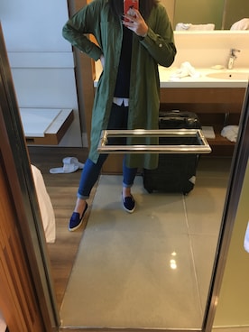 「AS KNOW AS PINKY（アズノゥアズピンキー）のアイテム（シャツワンピース）」を使った、granddotさん（レディース・164cm）の冬コーディネート