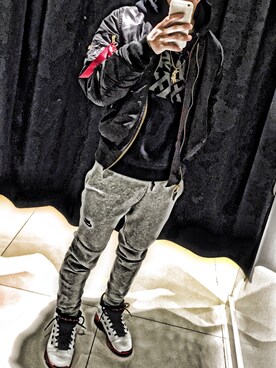 「ALPHA（アルファ）のアイテム（その他アウター）」を使った、kuru87さん（メンズ・168cm）の冬コーディネート