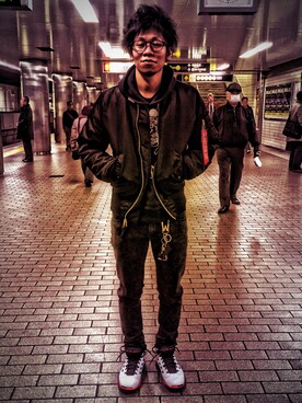 「ALPHA（アルファ）のアイテム（その他アウター）」を使った、kuru87さん（メンズ・168cm）の冬コーディネート