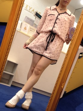 「夢展望（ユメテンボウ）のアイテム（オールインワン・サロペット）」を使った、mana*さん（レディース・145cm）の夏コーディネート