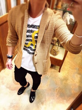 「HIGH STREET（ハイストリート）のアイテム（その他アウター）」を使った、すずきんぐさん（メンズ・178cm）の秋コーディネート