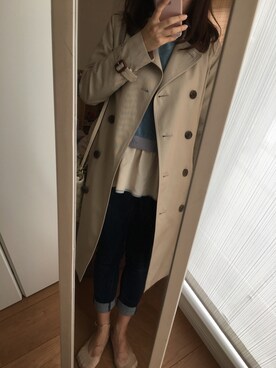 「ショッピング」｜「アイテム（トレンチコート）」を使った、ebey♥︎さん（レディース・151cm）の秋コーディネート