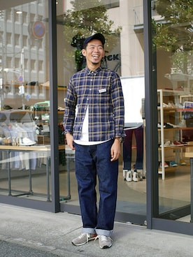 「スエードシューズ」｜「アイテム（キャップ）」を使った、matsu_no_motoさん（メンズ・176cm）の秋コーディネート
