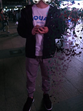 「SQUAD（スクアッド）のアイテム（トップス）」を使った、UZeedさん（メンズ・170cm）の冬コーディネート