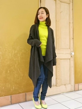 「グレーニット」｜kubさん（レディース・152cm）の秋コーディネート