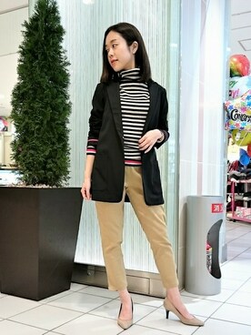 「Q（キュー）のアイテム（テーラードジャケット）」を使った、kubさん（レディース・152cm）の冬コーディネート
