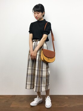 「ハイネックトップス」｜hinaさん（レディース・163cm）の夏コーディネート