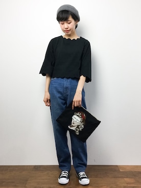 「chapter world（チャプターワールド）のアイテム（バッグ）」を使った、hinaさん（レディース・163cm）の夏コーディネート