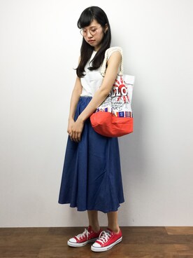 「チャイハネ（チャイハネ）のアイテム（バッグ）」を使った、hinaさん（レディース・163cm）の夏コーディネート