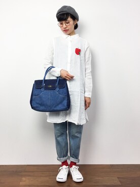 Rodeo Crowns Wide Bowl ロデオクラウンズワイドボウル の バイカラー デニム リメイク バッグ ショルダーバッグ Wear