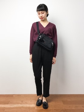 「kipling（キプリング）のアイテム」を使った、hinaさん（レディース・163cm）の秋コーディネート