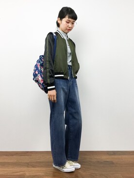 「Factor=（ファクターイコール）のアイテム（ジャケット/アウター）」を使った、hinaさん（レディース・163cm）の秋コーディネート