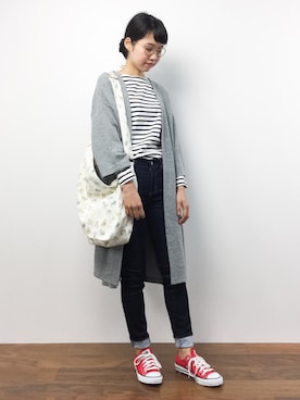 「chambre de charme（シャンブルドゥシャーム）のアイテム（その他アウター）」を使った、hinaさん（レディース・163cm）の秋コーディネート
